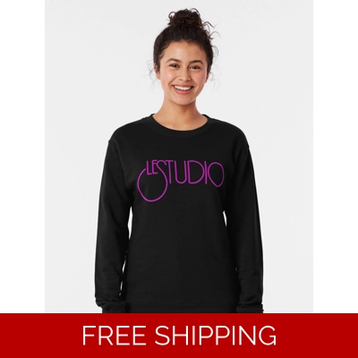 Le Studio Pullover Sweatshirt Hot Pink Logo